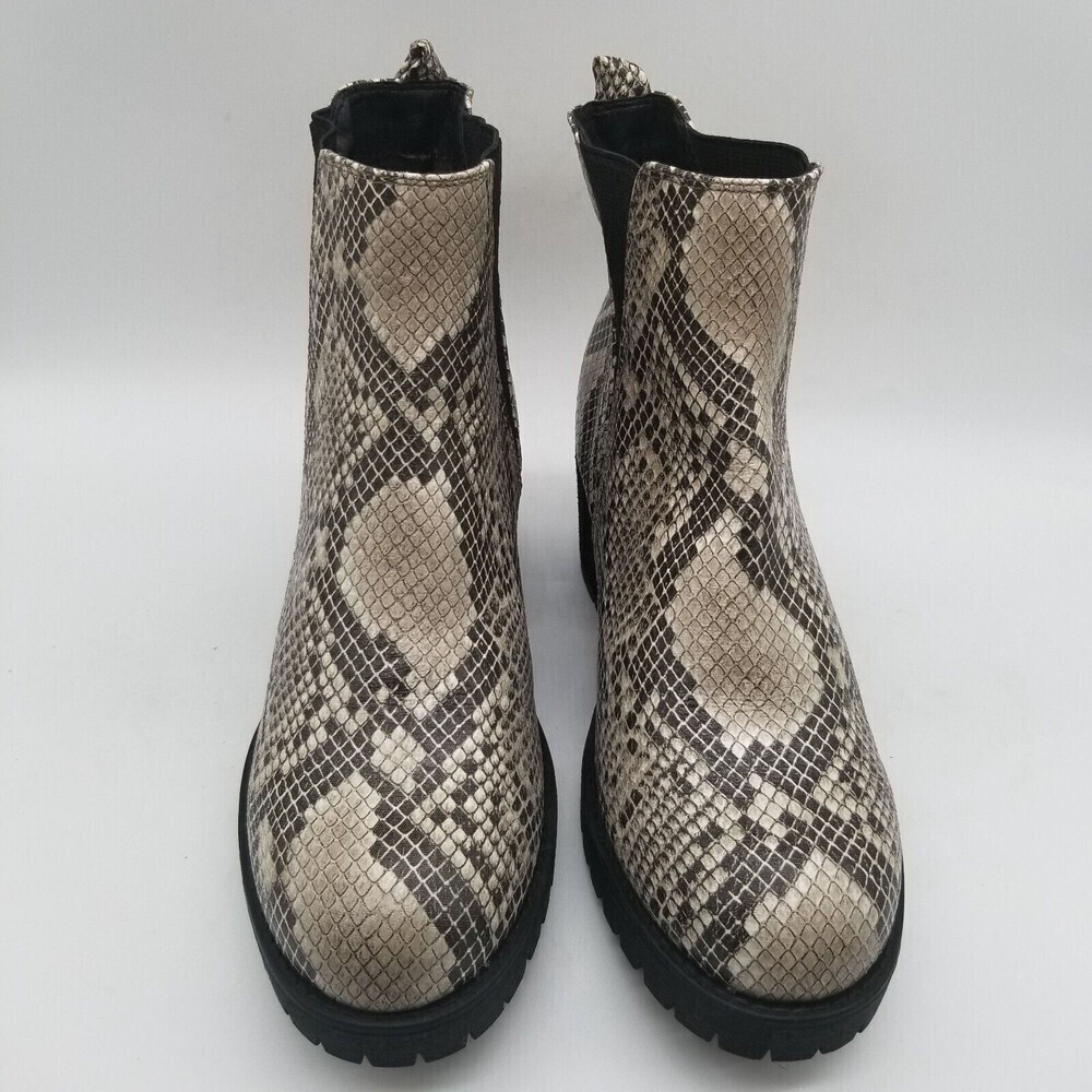 Mia Womens Jody GS875004S Biege Brown Snake Print Chelsea Boots Size 8 - Picture 3 of 9